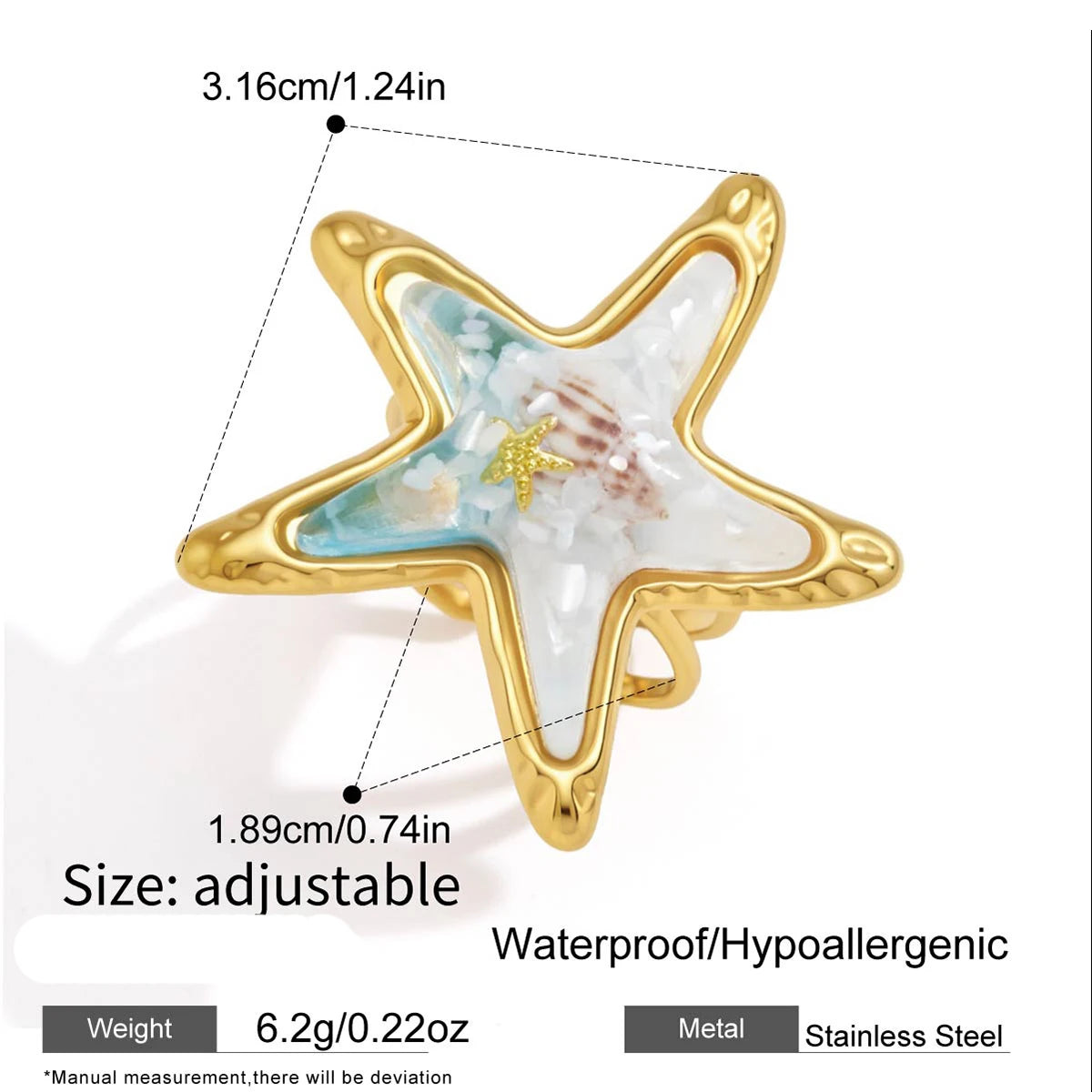 Yori Resin Seashell Ocean-themed Earrings For Women Minimalist 18k Gold Plated Stainless Steel Earrings Fashion Jewelry Gift